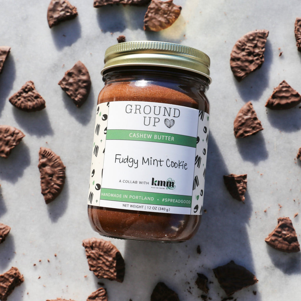 Fudgy Mint Cookie Nut Butter - a collaboration with Kale Me Maybe