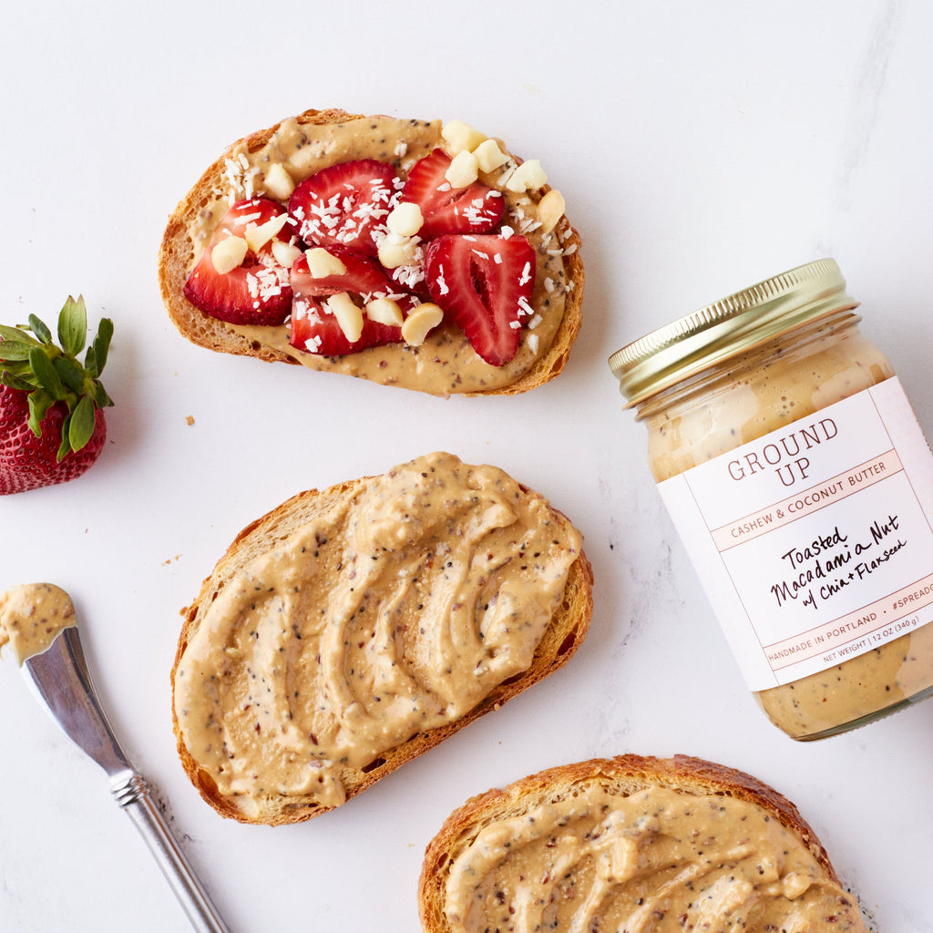 Toasted Macadamia Nut Butter with Chia + Flaxseed