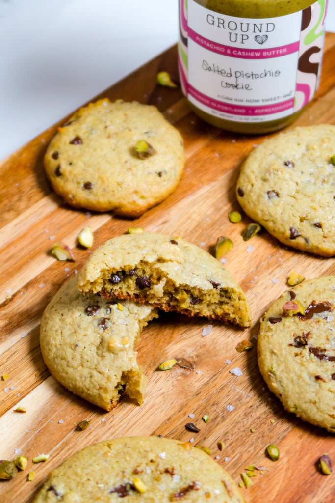 Salted Pistachio Chocolate Chip Cookies